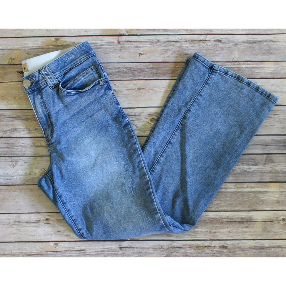 Democracy Bootcut Jeans Women 10 Light Blue Ab Technology Stretch Distressed